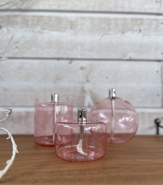 Oljelampa cylinder S - Light pink