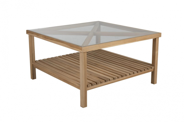 Varm soffbord 100x100 cm - teak