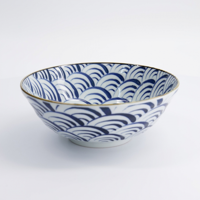 Natsu Nami ramenskål Ø 21 H78 cm - blue/white