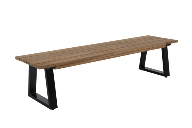 Laurion bänk 180x46 cm - svart/teak