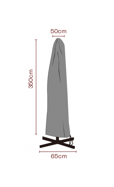 Parasollskydd 4x4 m 50/65 H350 cm, vattentätt - svart