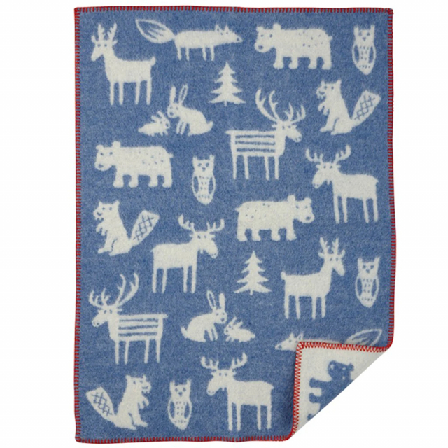 Forest ullfilt 65x90 cm - blå