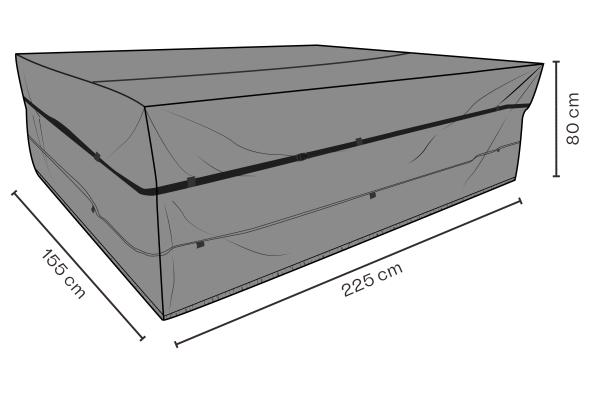Möbelskydd matgrupp 225x155x80 cm, andas - svart