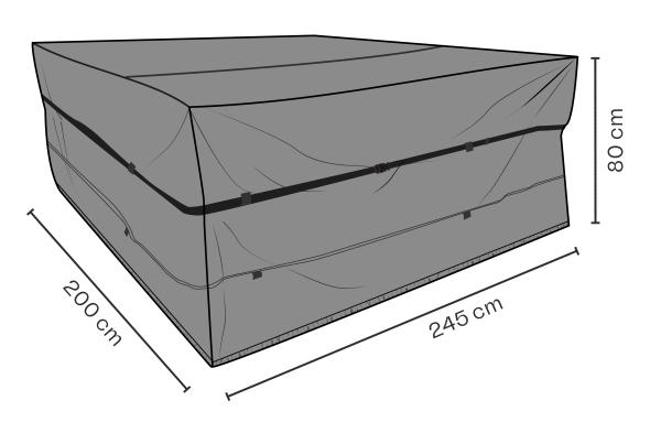 Möbelskydd matgrupp 245x200x80 cm, andas - svart