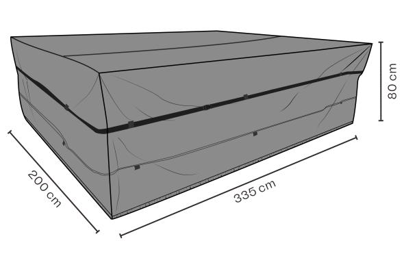 Möbelskydd matgrupp 335x220x80 cm, andas - svart