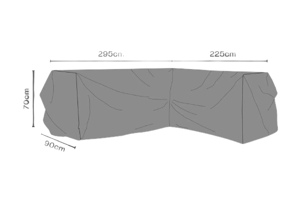 Hörnsoffskydd Weldon/Leone R295/L225x90x70 cm, andas - svart