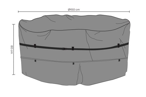 Möbelskydd matgrupp Ø 150x80 cm, andas - svart