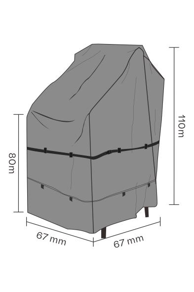 Möbelskydd stapelstol 67x67x80/100 cm, andas - svart