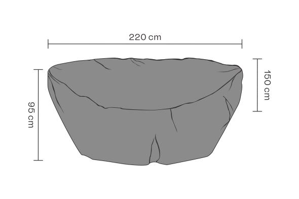 Möbelskydd Ninja sunbed 220x155x95 cm, andas - svart