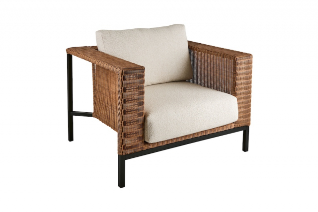 Shell fåtölj - svart/natur/teddy rice dyna