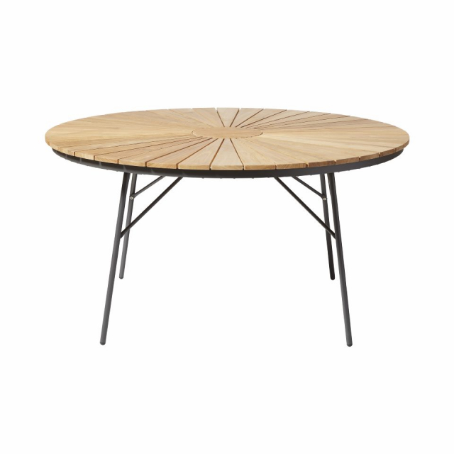 Ellen trädgårdsbord Ø 150 H74 cm - antracit/teak