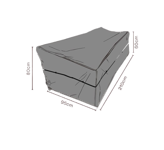 Soffskydd 210x95xH80/60 cm, andas - svart