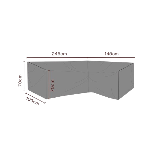 Hörnsoffskydd L145/R245x105x70 cm, andas - svart