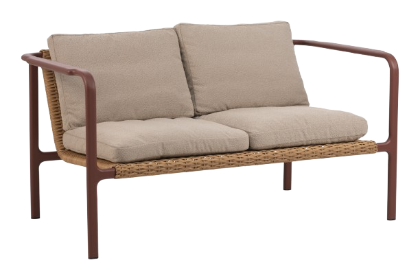 Motty 2-sits soffa - zin red/teddy beige dyna