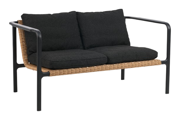 Motty 2-sits soffa - svart/teddy black dyna