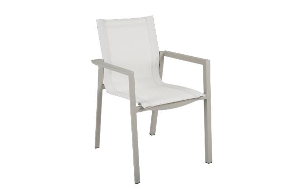 Delia karmstol - khaki/offwhite textilene