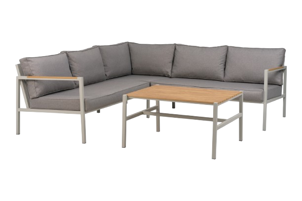 Cap hörnsoffa Small inkl. bord - light grey/grey dyna