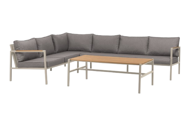 Cap hörnsoffa Large inkl. bord - light grey/grey dyna