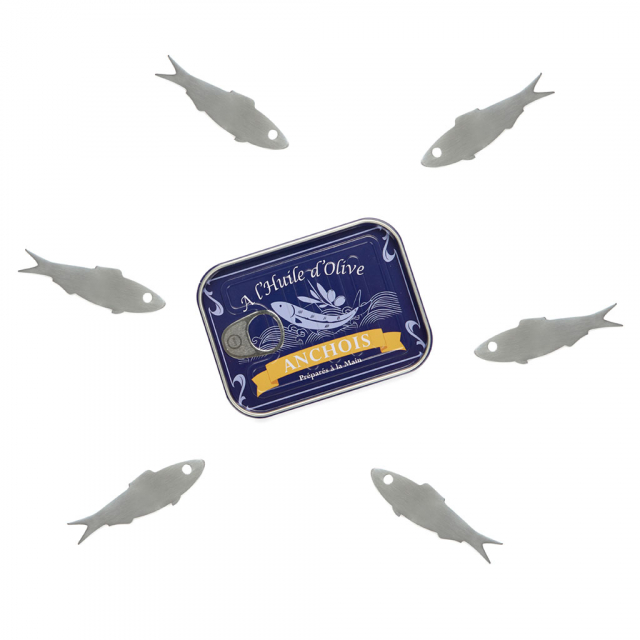 Ansjovis tilltuggsgafflar i plåtask, 6-pack