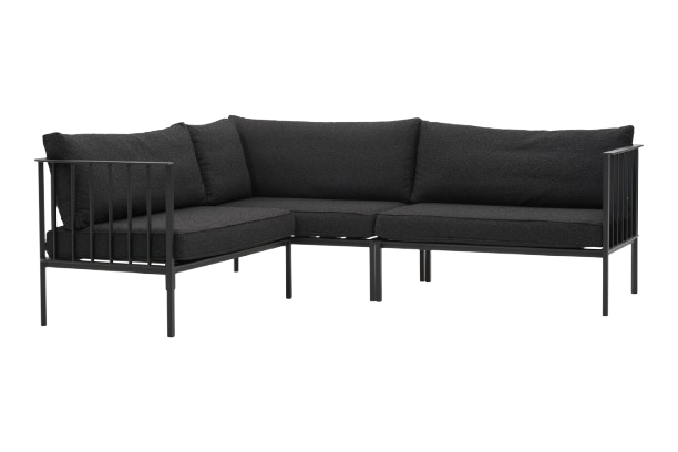 Upper hörnsoffa - svart/teddy black dyna