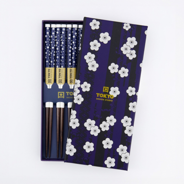 Bambu ätpinnar gift-set - blue