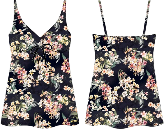 Anna tankini-linne - black/multi