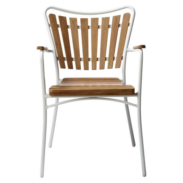 Ellen karmstol - vit/teak