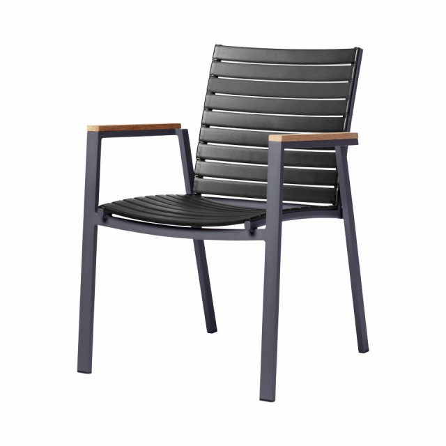 Mood Extreme karmstol stapelbar - antracit/teak