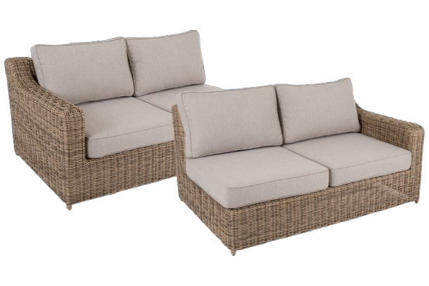 Glendon 2-sits avslut HV - rustic/beige dyna