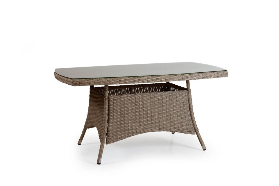 Ashfield soffbord 140x80 - beige/glas