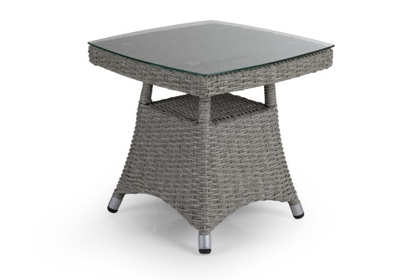 Ashfield sidobord 50x50 cm - grå/glas