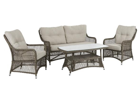 Fläder soffgrupp - rustik/sand dyna