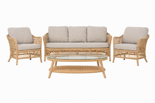 Naples soffgrupp inkl. bord - beige/plush wheat dyna