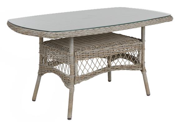 Kamomill matbord 135x80 H70 cm - natur/glas