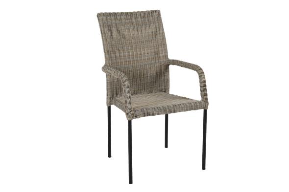 Nypon matstol stapelbar - svart/beige
