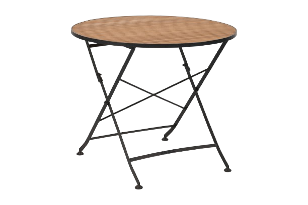 Brewer cafébord Ø 85 H73 cm - svart/teak