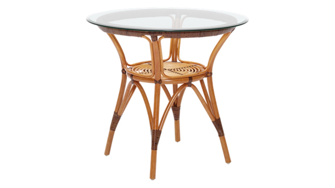 Tony cafébord Ø 80 cm - antik/glas