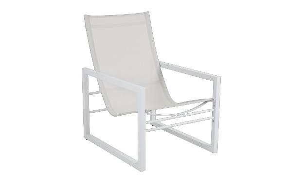 Vevi loungefåtölj - vit/offwhite textilene