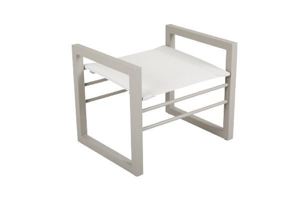Vevi fotpall - khaki/offwhite textilene