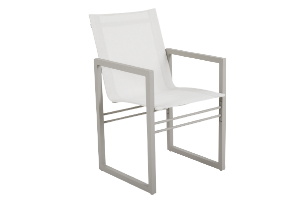 Vevi karmstol - khaki/offwhite textilene