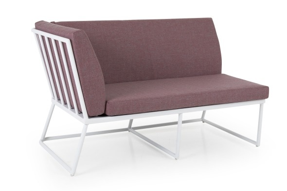 Vence 2-sits H avslut - vit/peony dyna
