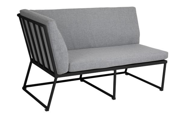 Vence 2-sits H avslut - svart/pearl grey dyna