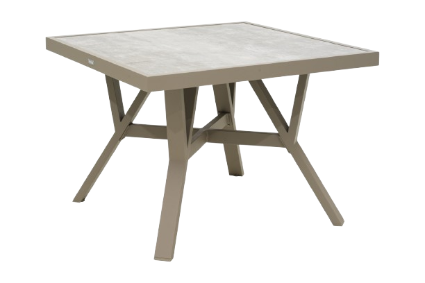 Samvaro soffbord hög, 90x90 H65 cm - khaki/glas
