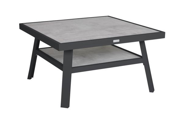 Samvaro soffbord 90x90 H50 cm - antracit/glas
