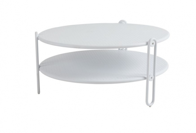Blixt soffbord Ø 85 H39 cm - vit
