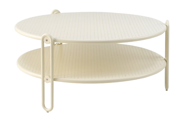 Blixt soffbord Ø 85 H39 cm - pearl white