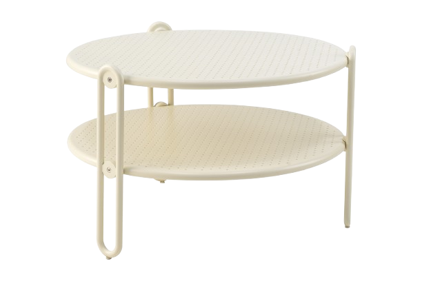 Blixt soffbord Ø 65 H42 cm - pearl white