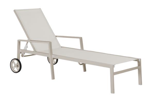 Leone vilsäng - khaki/offwhite textilene