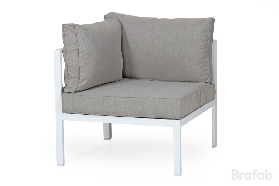 Leone modulsoffa hörndel - matt vit med grå dyna