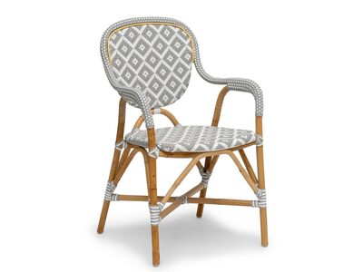 Holmenäs cafestol med armstöd, 2-pack - natur/grå
